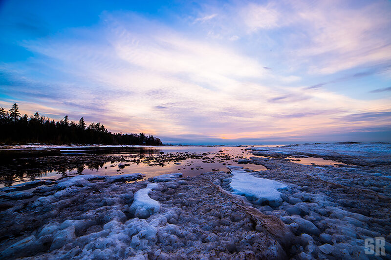 Echoes Lake Huron Winter Sunset from Southampton, Ontario