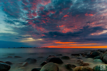Photo of sunset over Chantry Island Southampton, Ontario Lake Huron
