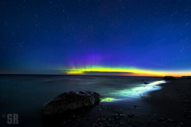 Electric Dawn - Early Morning Northern Lights and Sunrise over Lake Huron