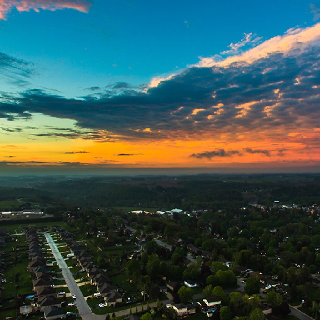 West of Walkerton Drone Aerial Sunset Photo Art