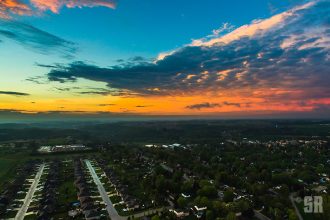 West of Walkerton Drone Aerial Sunset Photo Art