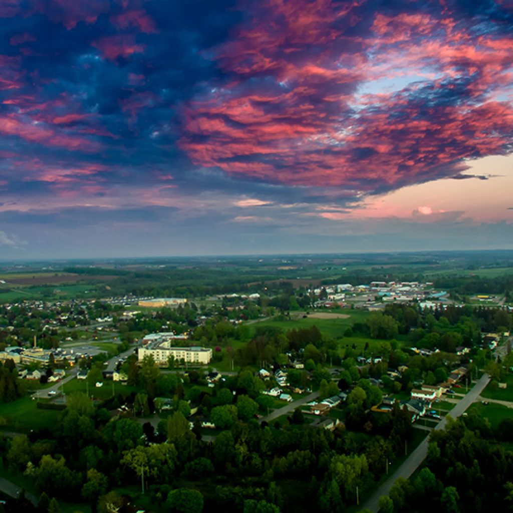 Aerial Art Photo Print of View over Walkerton, Ontario