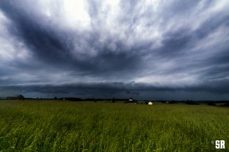 Fine art landscpae wall print of storm in ontario field.