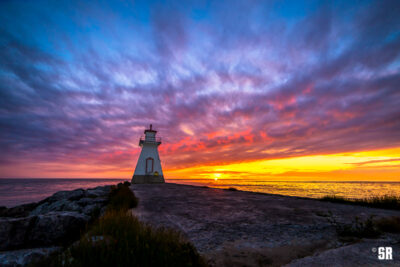 Range Lighthouse Sunset Southampton Ontario on Lake Huron
