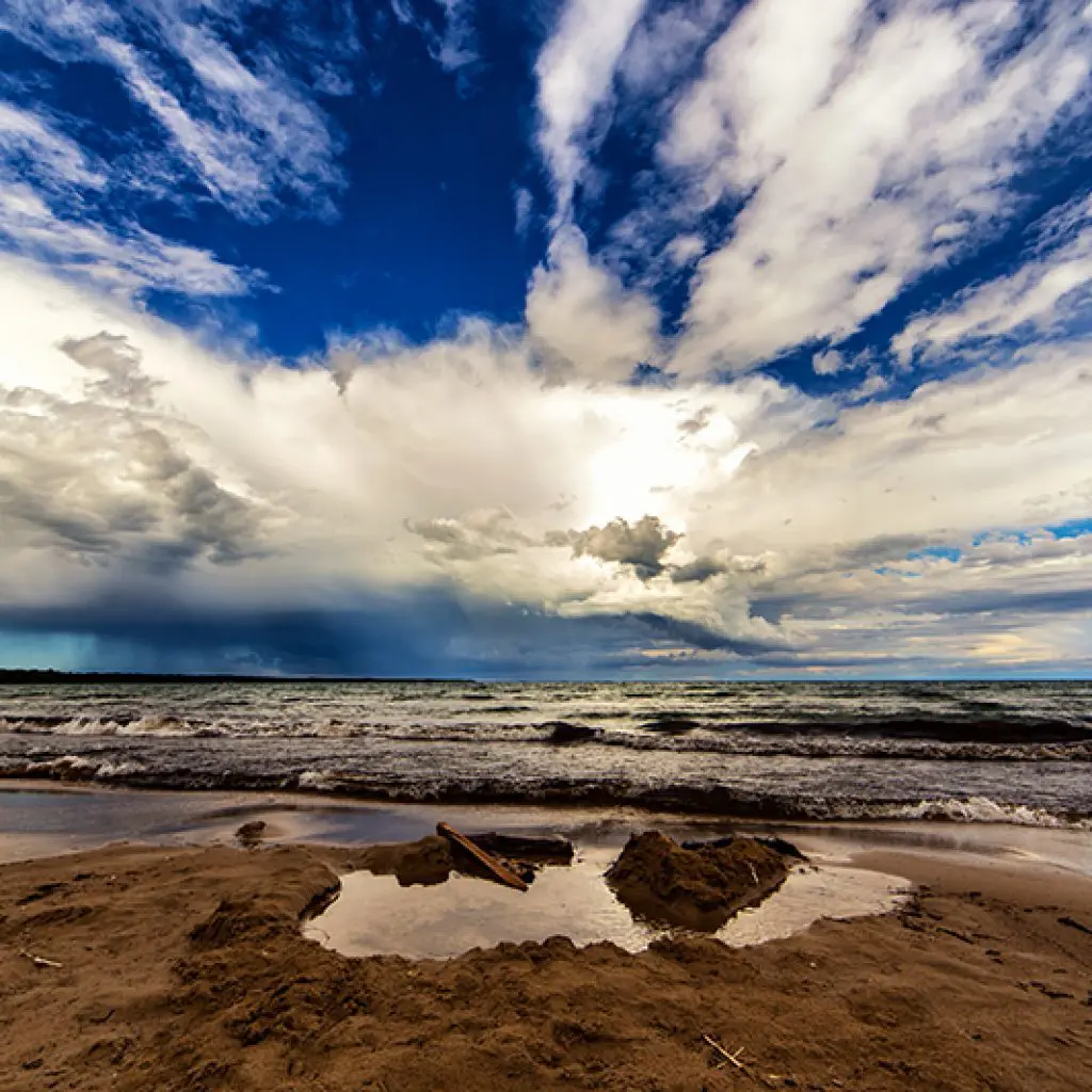 Isolated Storm Over Lake Huron near Bruce Peninsula Ontario Fine Art Wall Print