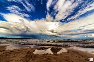 Isolated Storm Over Lake Huron near Bruce Peninsula Ontario Fine Art Wall Print