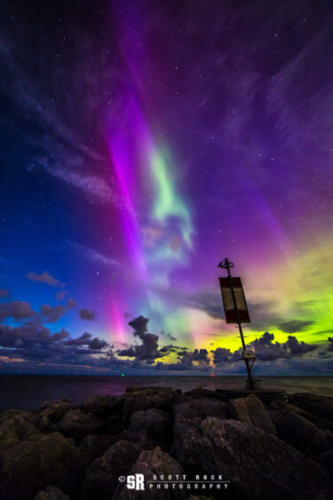 Northern Lights over Lake Huron Saugeen & River in South