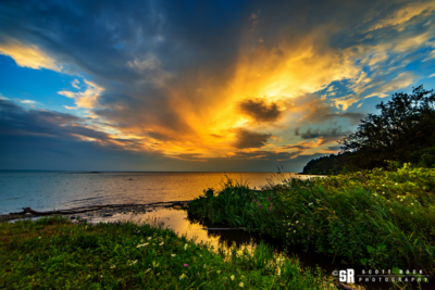 Summer Glory Sunset photo at port elgin beach ontario on lake huron wall print