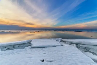 Spring Pastel Colour Sunset over Lake Huron