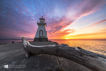 Southampton Ontario Lighthouse Sunset over Lake Huron Photo