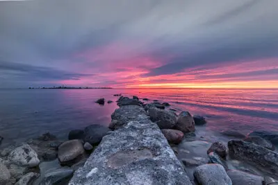 Sunset over Long Dock Near Chantry Island