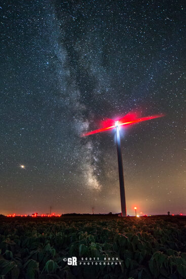 Milky Way over Wind Turbine Near Bruce Power