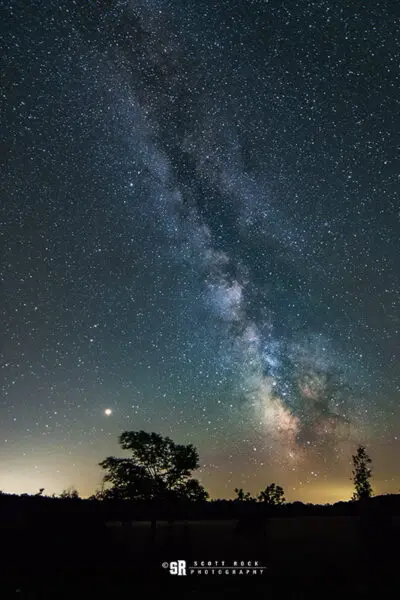 Milky Way Berford Lake Looking over Wiarton and Sauble Beach