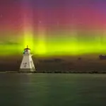 Northern Lights Over Lighthouse Bruce Peninsula