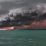 Storm over CHantry Island on lake Huron