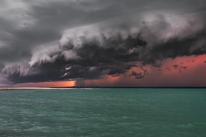 Storm over CHantry Island on lake Huron