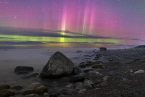 Northern lights on Lake Huron