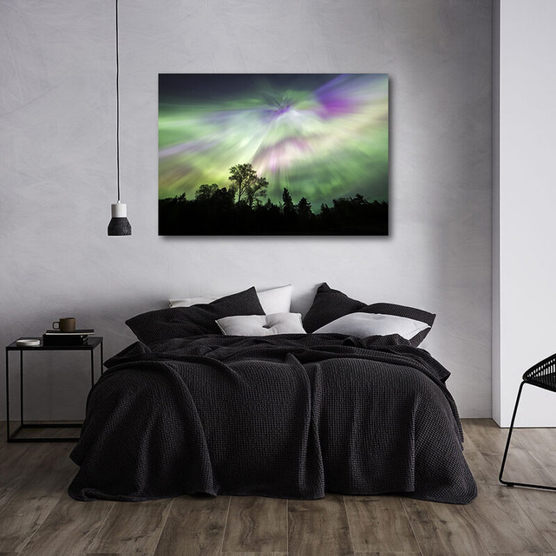 Art on wall in bedroom